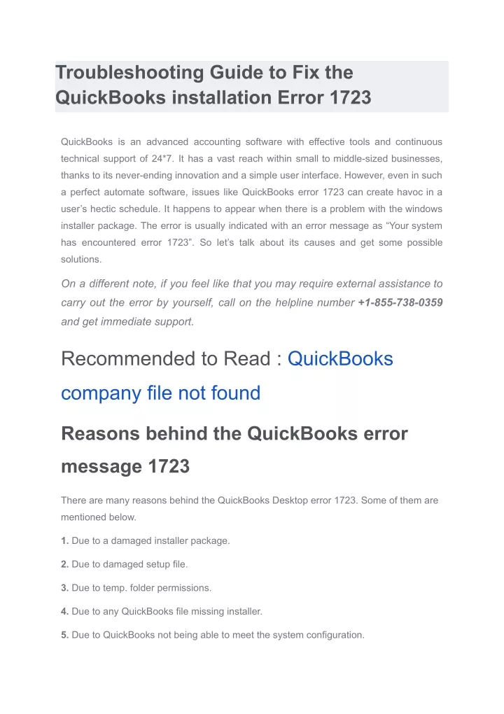 PPT - The QuickBooks Error 1723: How To Fix? PowerPoint Presentation ...