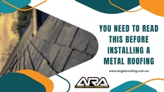 You Need to Read this Before Installing a Metal Roofing