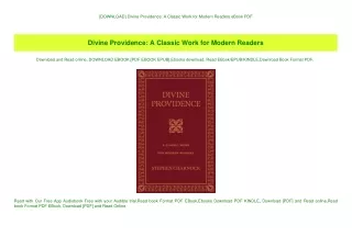 {DOWNLOAD} Divine Providence A Classic Work for Modern Readers eBook PDF