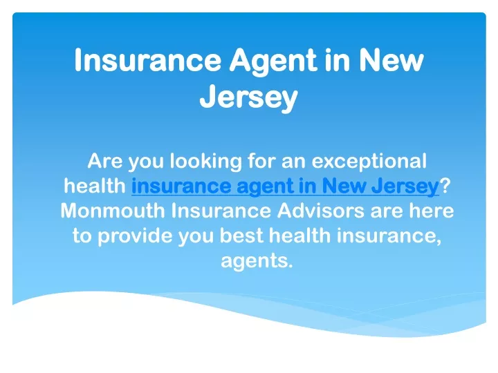 insurance agent in new jersey