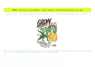 PDF) GROW stories of mistakes  life lessons and growing along the way Full PDF
