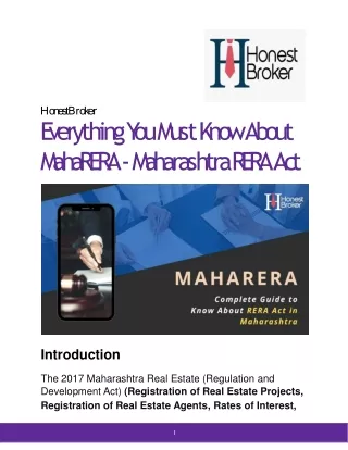 Everything You Must Know About MahaRERA - Maharashtra RERA Act