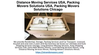 Distance Moving Services USA, Packing Movers Solutions USA, Packing Movers