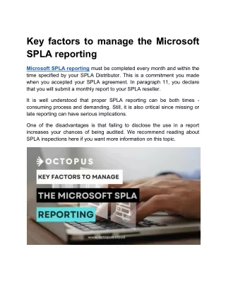 key factors to manage the microsoft spla reporting