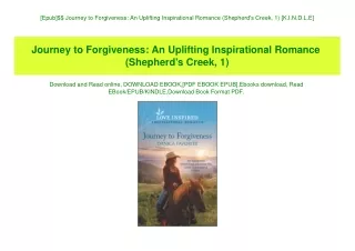 [Epub]$$ Journey to Forgiveness An Uplifting Inspirational Romance (Shepherd's Creek  1) [K.I.N.D.L.E]