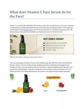 what does vitamin c face serum do for the face
