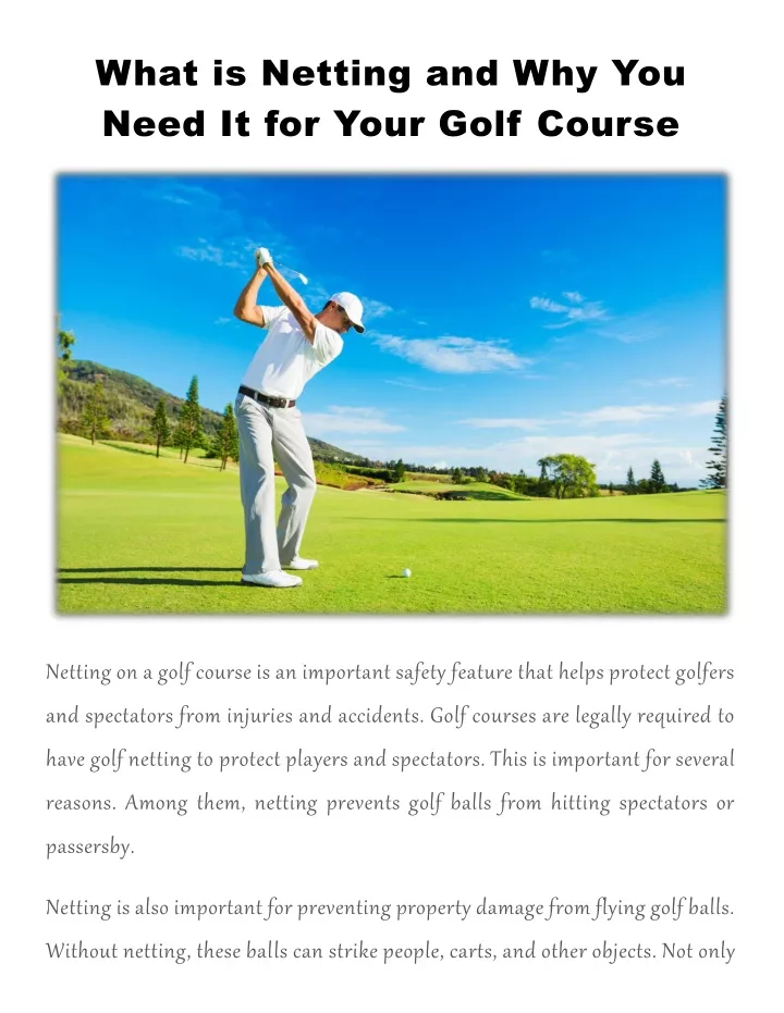 what is netting and why you need it for your golf