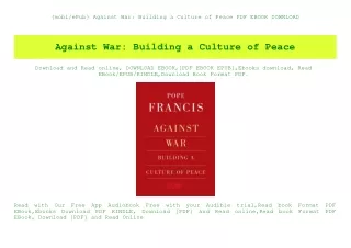 {mobiePub} Against War Building a Culture of Peace PDF EBOOK DOWNLOAD