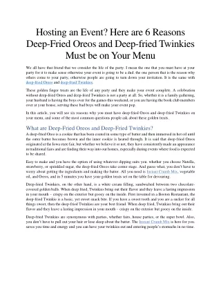 hosting an event here are 6 reasons deep fried