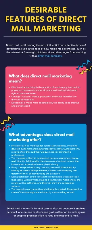 desirable features of direct mail marketing