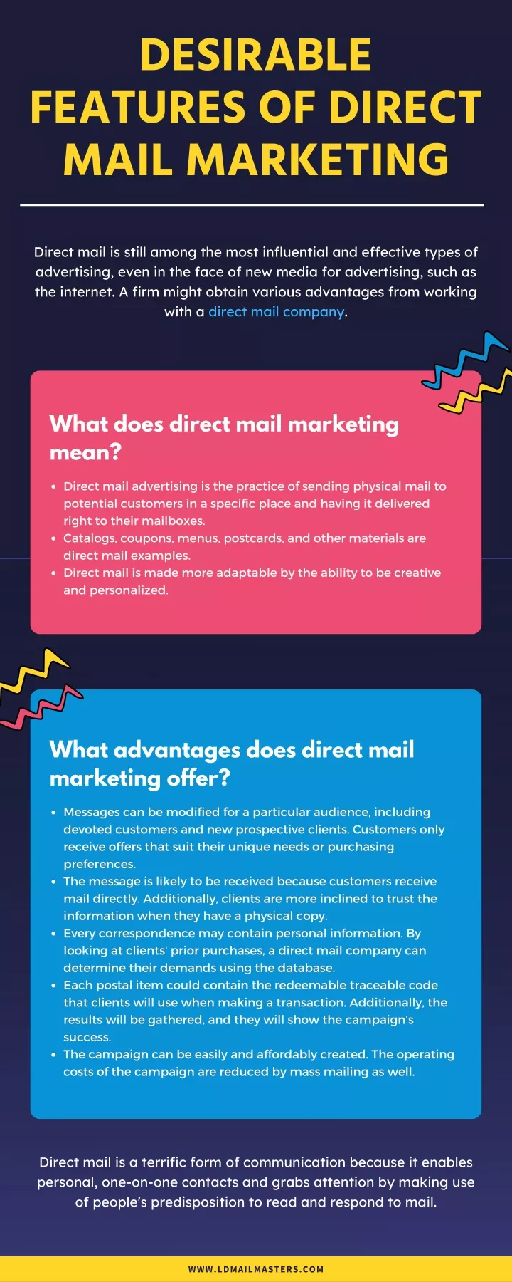 desirable features of direct mail marketing