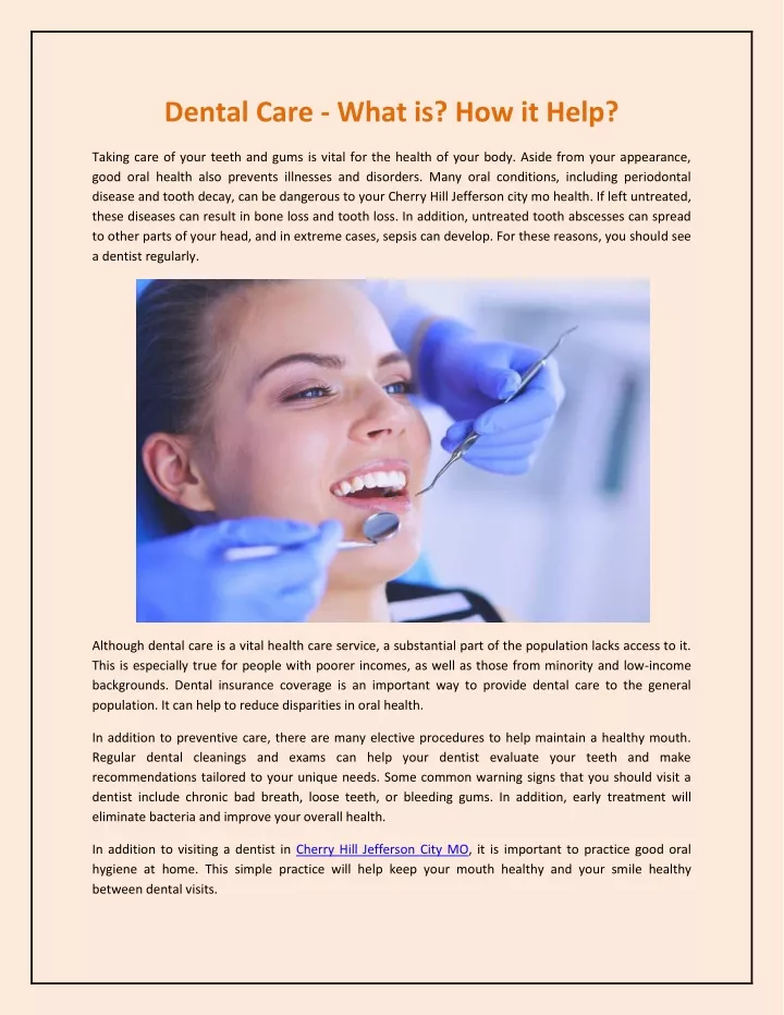 PPT - Dental Care - What Is? How It Help? PowerPoint Presentation, Free ...