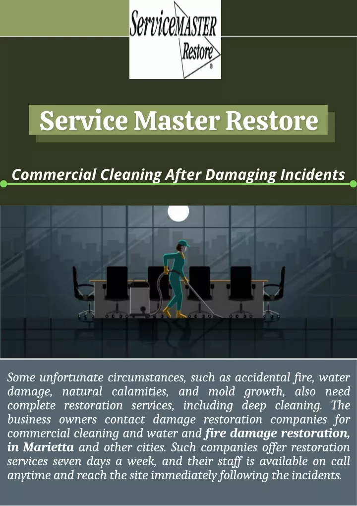 commercial cleaning after damaging incidents