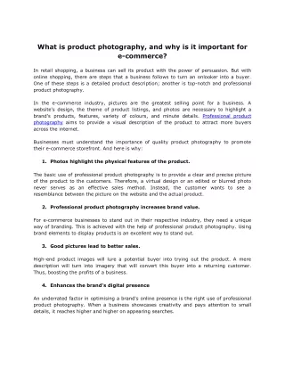 what is product photography