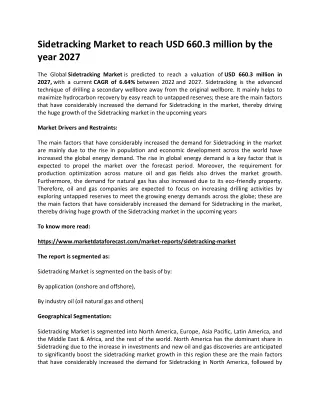 sidetracking market to reach usd 660 3 million