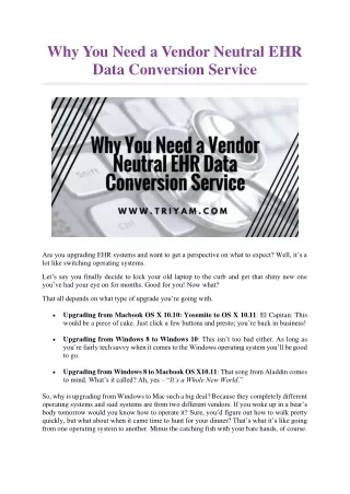why you need a vendor neutral ehr data conversion