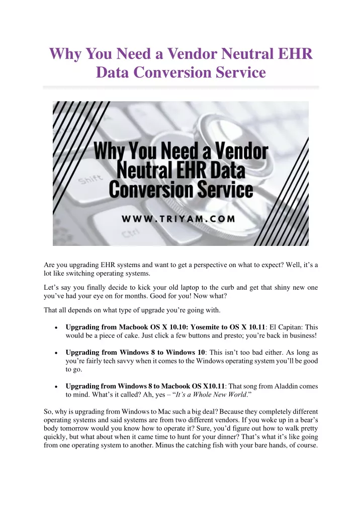 why you need a vendor neutral ehr data conversion