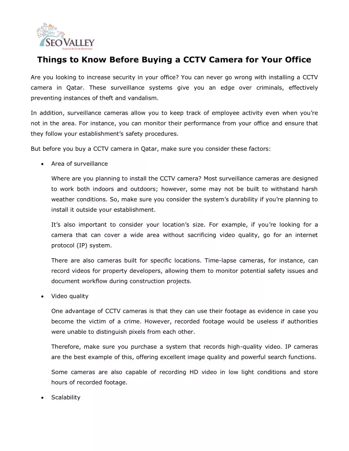 things to know before buying a cctv camera