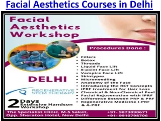 Facial Aesthetics Courses in India Advanced Level At RST Clinics