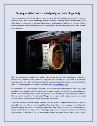 Staying updated with the help of good tech blogs
