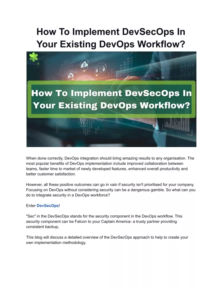 how to implement devsecops in your existing