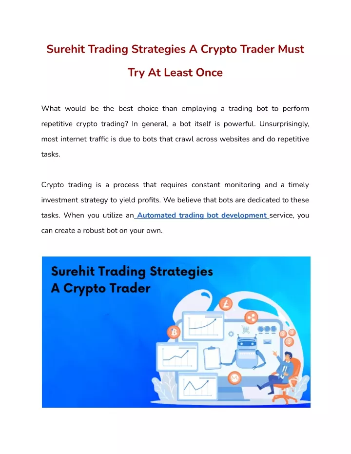 surehit trading strategies a crypto trader must