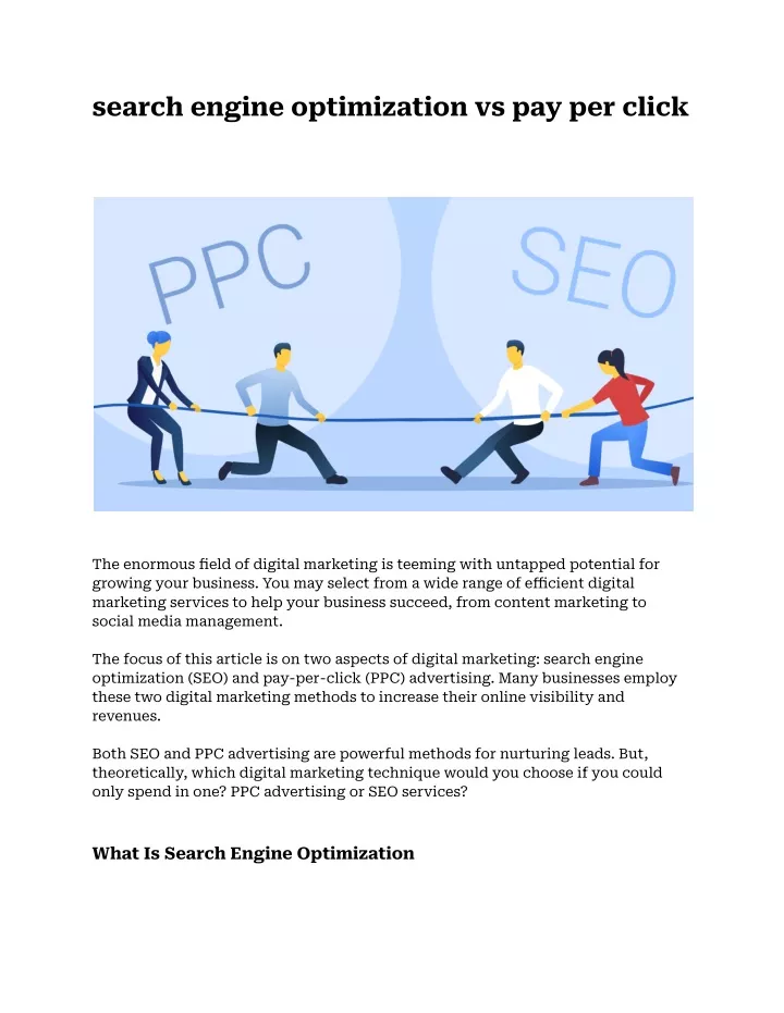 search engine optimization vs pay per click