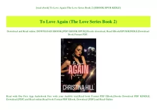[read ebook] To Love Again (The Love Series Book 2) [EBOOK EPUB KIDLE]
