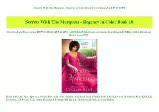 secrets with the marquess regency in color book