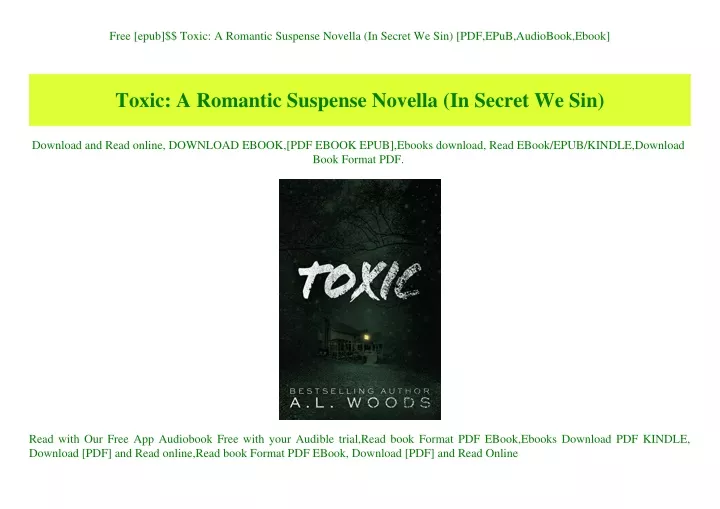 free epub toxic a romantic suspense novella