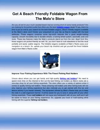 Get A Beach Friendly Foldable Wagon From The Malo’o Store
