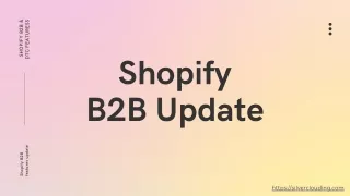 Shopify B2B & DTC Updates | SilverClouding