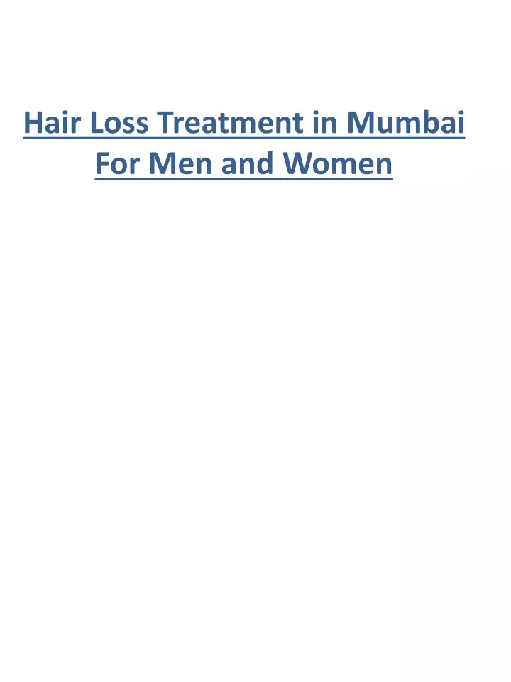 hair loss treatment in mumbai for men and women