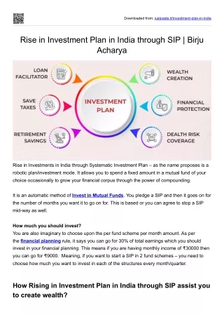 Rise in Investment Plan in India through SIP | Birju Acharya