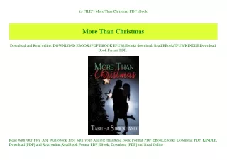 (P.D.F. FILE) More Than Christmas PDF eBook