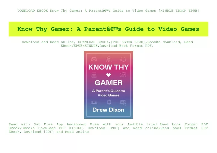 download ebook know thy gamer a parent s guide