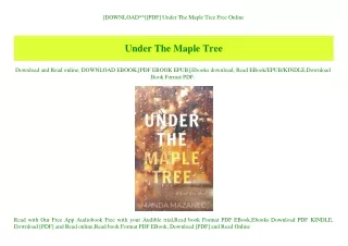 [DOWNLOAD^^][PDF] Under The Maple Tree Free Online