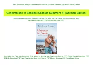 Free [download] [epub]^^ Geheimnisse in Seaside (Seaside Summers 4) (German Edition) ebook