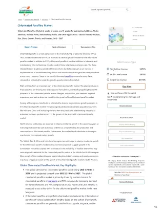 Chlorinated Paraffins Market | Global Industry Report, 2027