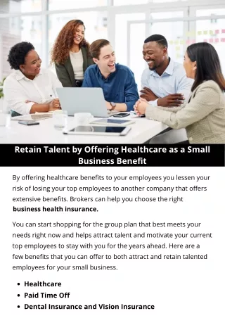 Retain Talent by Offering Healthcare as a Small Business Benefit