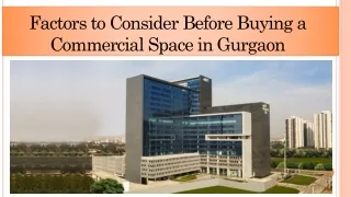Factors to Consider Before Buying a Commercial Space in Gurgaon