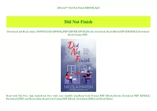 [Ebook]^^ Did Not Finish EBOOK #pdf