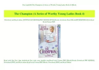 Free [epub]$$ The Champion (A Series of Worthy Young Ladies Book 4) EBook