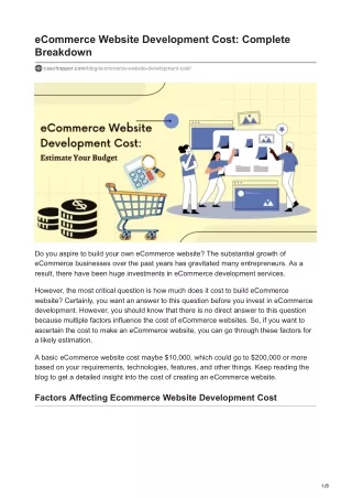 ecommerce website development cost complete