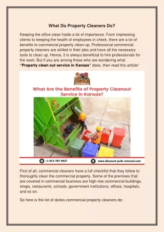 What do commercial property cleaners do