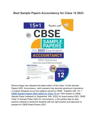best sample papers accountancy for class 12 2023