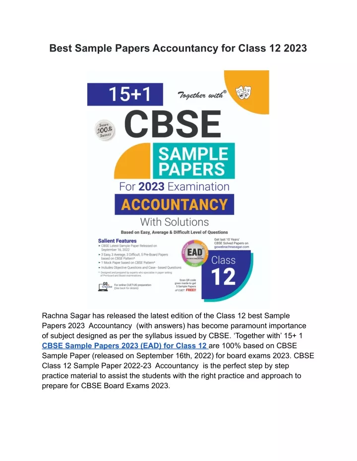 best sample papers accountancy for class 12 2023