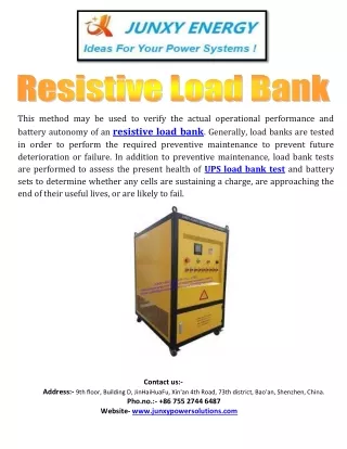 AC Resistive Load Bank