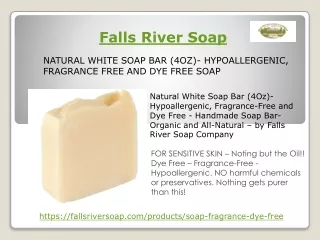 Handmade Natural White Soap Bar | Falls River Soap