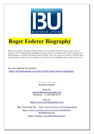 roger federer biography